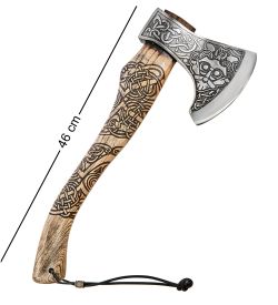 Секира Родослава TP-21 Топор большой с гравировкой «Маска Одина»