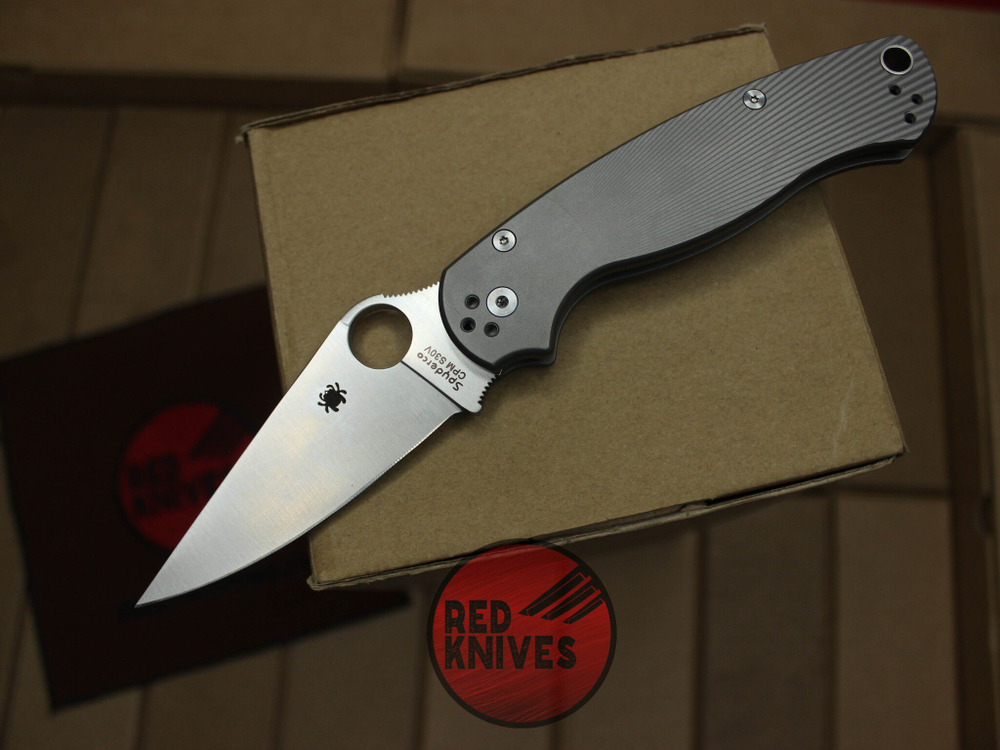 Нож Spyderco Paramilitary 2 Титан - фрезеровка лучи