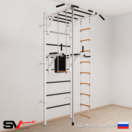 Шведская стенка Sv Sport усиленная 647 (Турник рукоход/Брусья/Канат/Лестница/Трапеция)