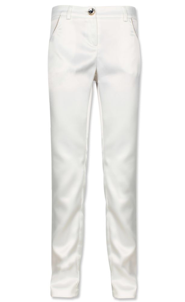 Атласные брюки молочного цвета Pacco