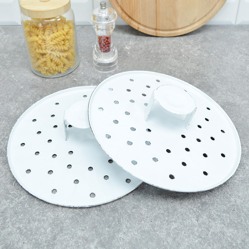 Мантоварка позница 7,5л 2 вставки, эмаль без рисунка