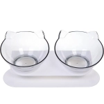 Миска пластиковая на подставке «МУРОЧКИН», цвет белый, 14*27см /270мл