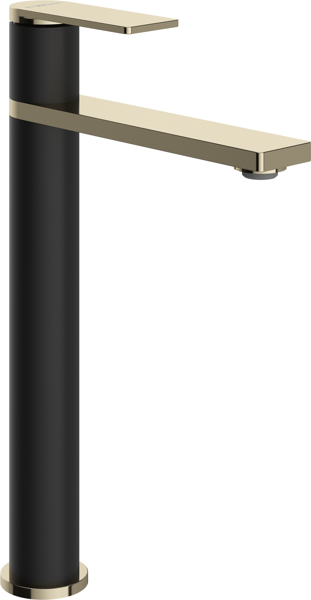 Смеситель для раковины STWORKI Олланд S01020BG матовый черный, глянцевое золото