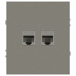 Розетка ЭРА Arktik 16-3108-07 информационная двойная 2XRJ45 титан | Эра Arktik