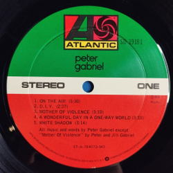 Винтажная виниловая пластинка LP Peter Gabriel (USA 1978) Indigo