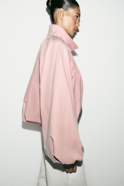 ZARA БОМБЕР С РУКАВАМИ-БУФФАМИ, ЦВЕТ РОЗОВОГО ДЕРЕВА