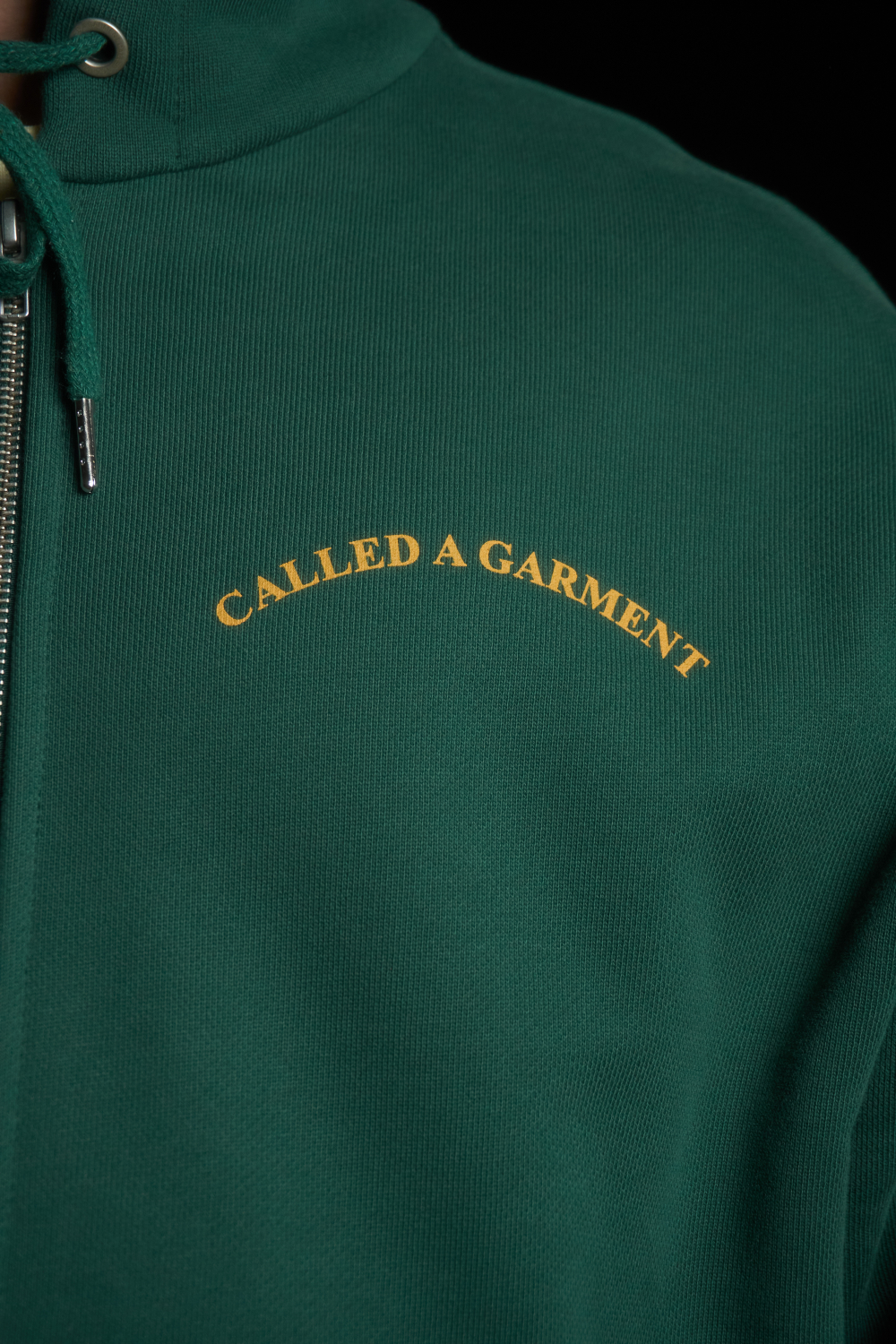 Худи Called a Garment Stamp Heavy Cotton Zip Hoodie "Dark Green"