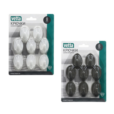 Крючки самоклеющиеся на блистере, 8 шт. (440-303)