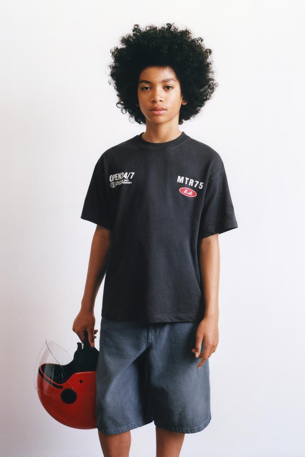 ZARA ФУТБОЛКА С НАДПИСЬЮ, МОРСКОЙ СИНИЙ