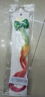 Заколка с волосами с бантиком блестками 3-4 цвет а микс, блистер с-30959