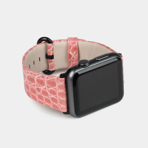 Ремешок для Apple Watch 44/45/46 mm  из кожи аллигатора, цвета бледно-розовый лак