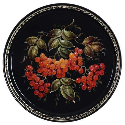 Жостовский поднос декоративный, размер 30 см (A9), металлический