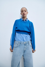 Джинсы wide leg со средней посадкой — zw collection