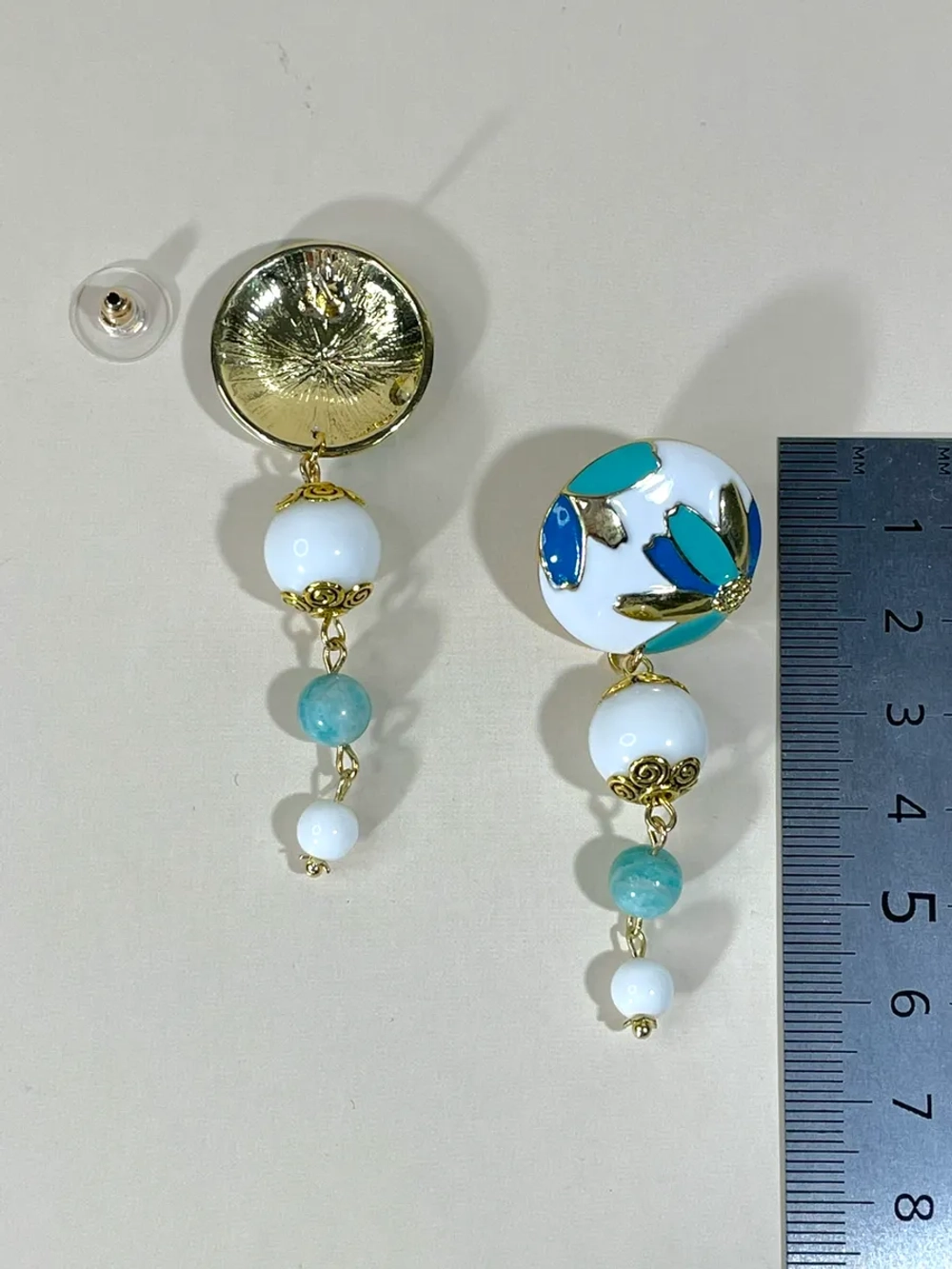 Серьги Цветочное поле с амазонитом