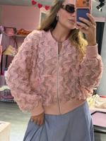 Кружевной бомбер Boho розовый