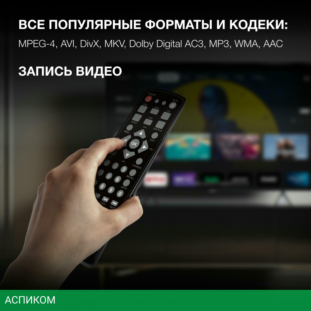 Ресивер DVB-T2 Hyundai H-DVB240 черный