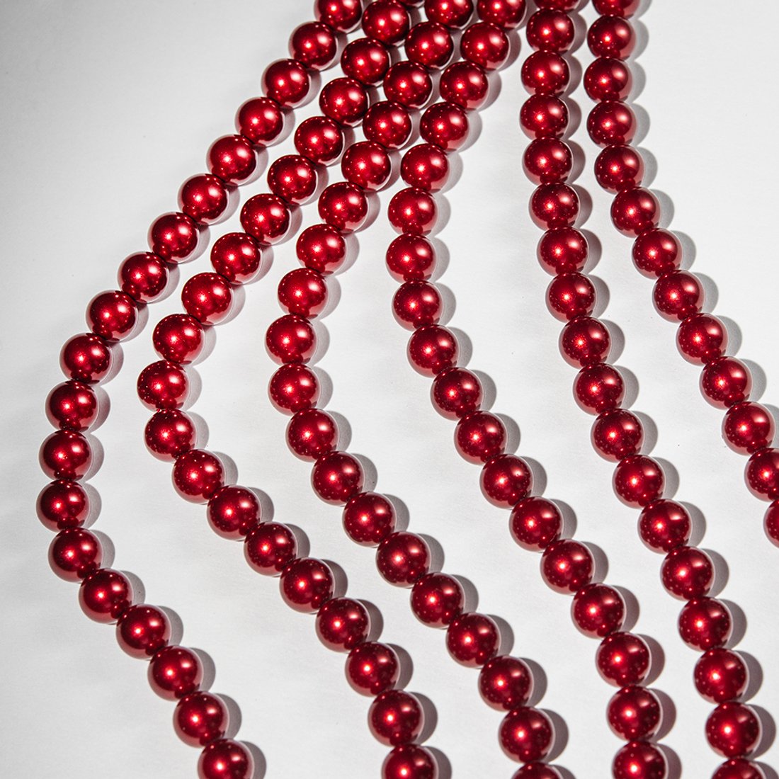 Хрустальный жемчуг, оттенок "Красный", шар 10мм, улучшенное покрытие
