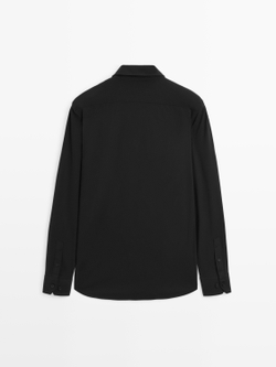 Massimo Dutti Эластичная рубашка облегающего кроя, черный