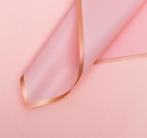 Пленка для цветов "Золотая полоса", чайная роза, 56 х 56 см 4758573