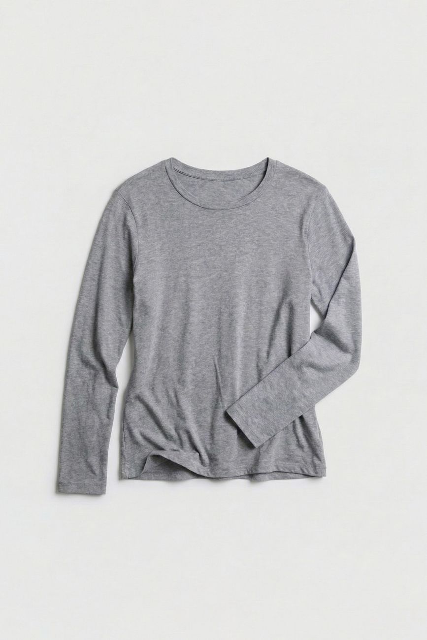 Лонгслив с шерстью мериноса, светло-серый