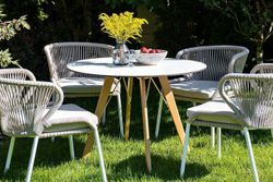 "Франческо" интерьерный стол из HPL круглый Ø90см, цвет молочный