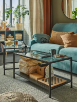 Комплект столов, 2 шт. - IKEA VITTSJÖ/ИКЕА ВИТШЁ , черно-коричневый/стекло