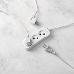 Удлинитель 3 гнезда, 3м, 2х0,75мм², б/з, белый PROconnect