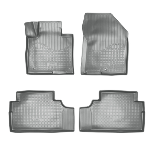 Ковры в салон Norplast/Unidec для Hyundai Santa Fe (2018-)Полиуретан,Серый,7 мест арт.NPA10-C31-531-G