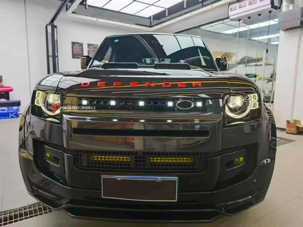 Передняя решетка радиатора со светодиодной подсветкой для LAND ROVER DEFENDER L663 2019+ Лэнд Ровер Дефендер