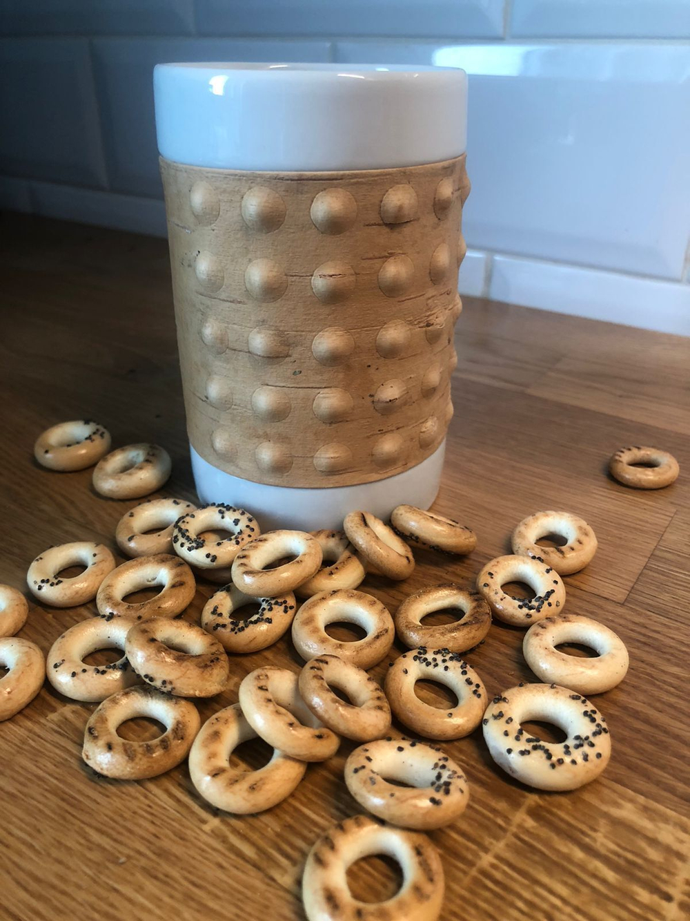 Кружка большая фарфоровая без ручки с берестой. Коллекция Dots (Пупырышки или Точки)