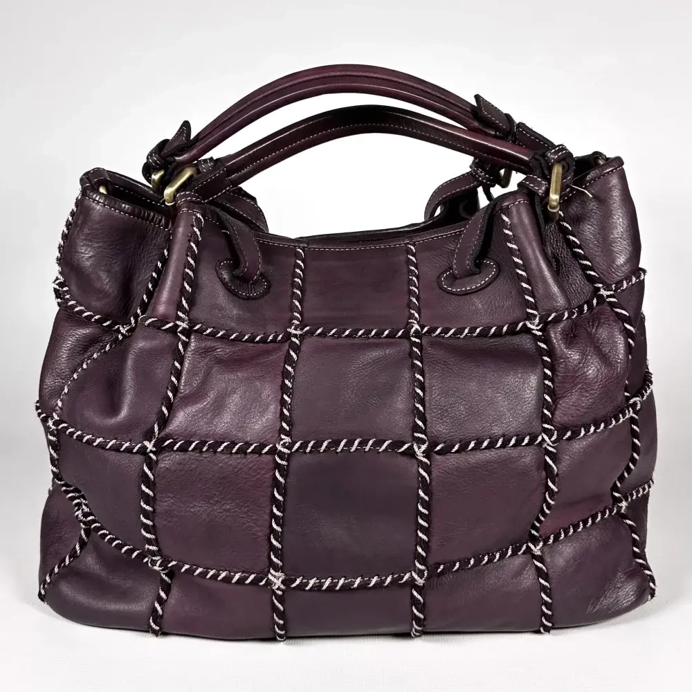 Женская сумка из натуральной винтажной кожи бордового цвета