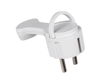 Вилка угловая плоская СТЕЛС 16А 250В с заземлением, белая PROxima EKF AVYF16-10-r, 1 шт.