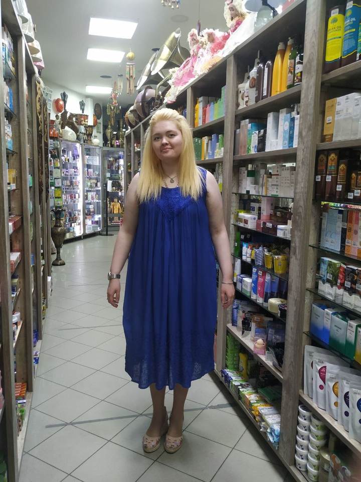 Сарафан Meet с вышивкой на груди с бахромой цвет синий