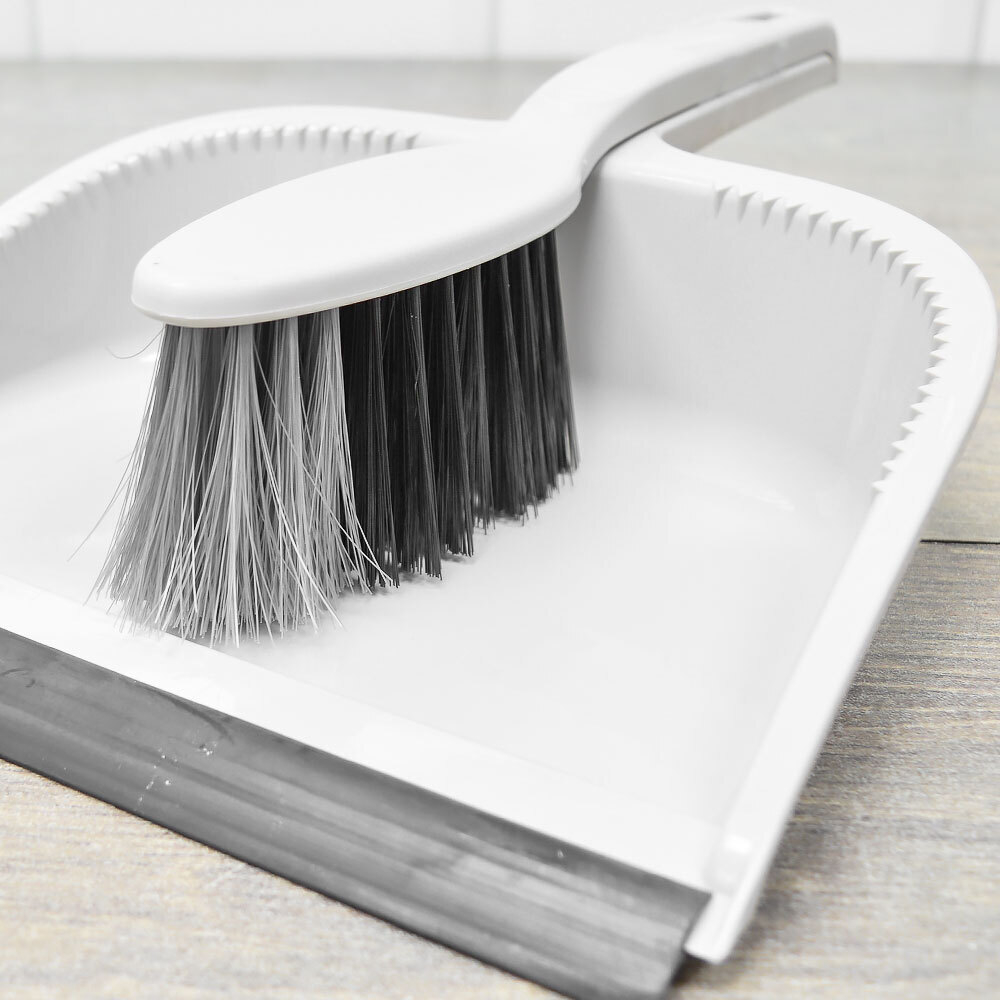 Щетка-сметка "Rimo" с квадратным совком с кромкой (светло-серый)