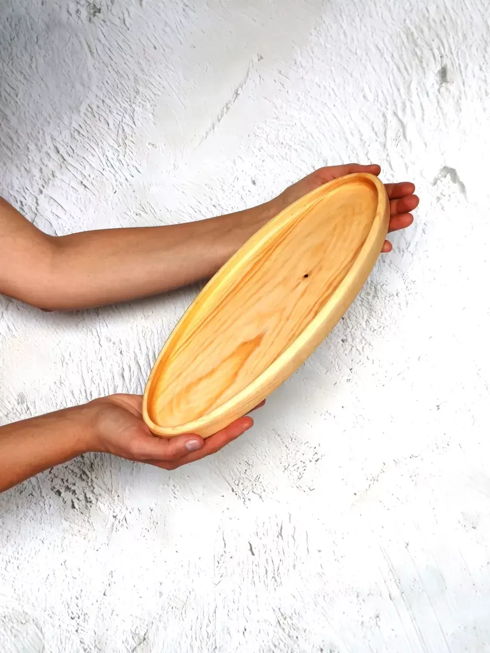 Поднос деревянный овальный