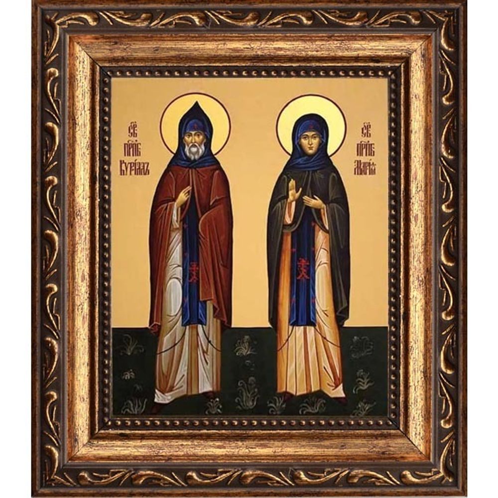 Кирилл и Мария Радонежские Преподобные. Икона на холсте.