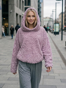 Худи /эко мех / лиловый