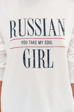 Лонгслив RUSSIAN GIRL | Молочный