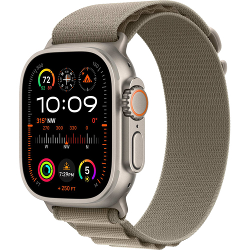 Apple Watch Ultra 2 49mm Alpine Loop Olive / Titanium Case