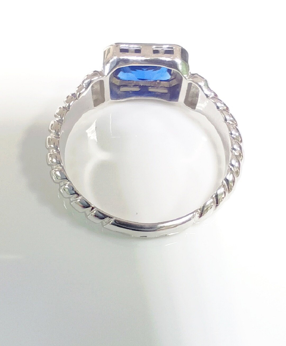 Печатка Эстерелла, серебро 925*, аквамарин, родирование/Ф