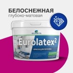 Краска Ecoterra Eurolatex 2 ВД-АК 2180 для потолков, белоснежная, 3кг
