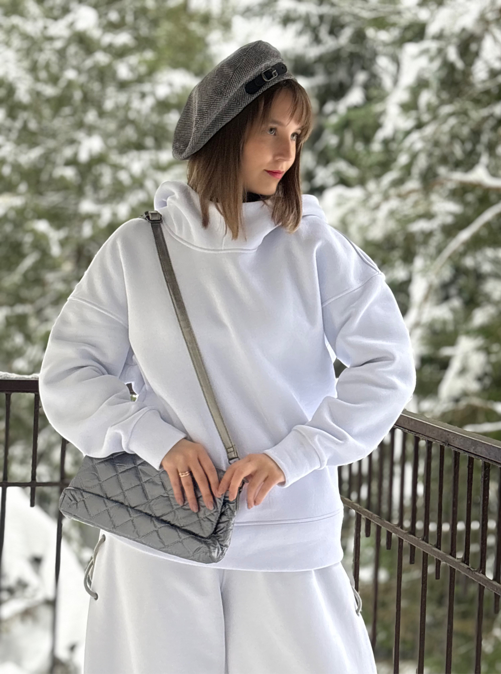 Худи / белый/ унисекс / начес