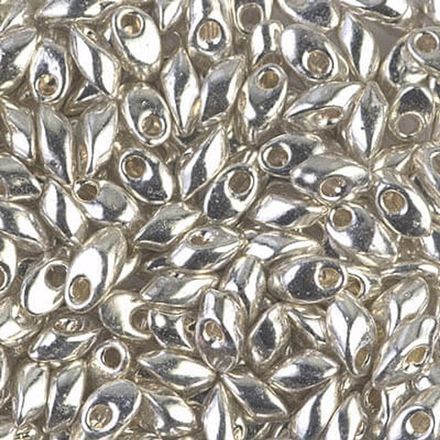 Long Magatama 4 x 7 mm -  Galvanized Silver LMA1051
