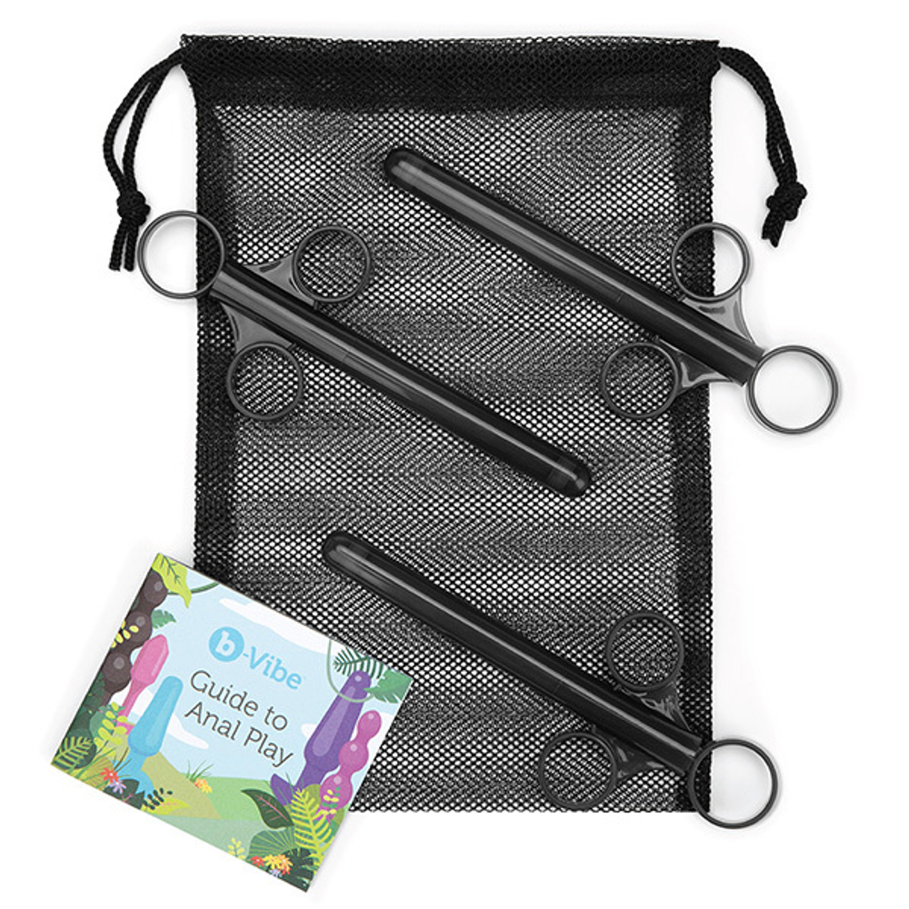 Набор из 3 черных шприцев для лубриканта b-Vibe BV-023