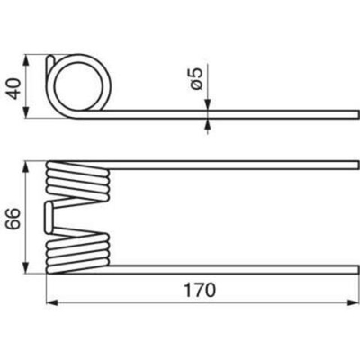 Граблина (зуб пружинный) Z4400510 пресс-подборщика KUHN (FB 3130, VB, LSB) МК