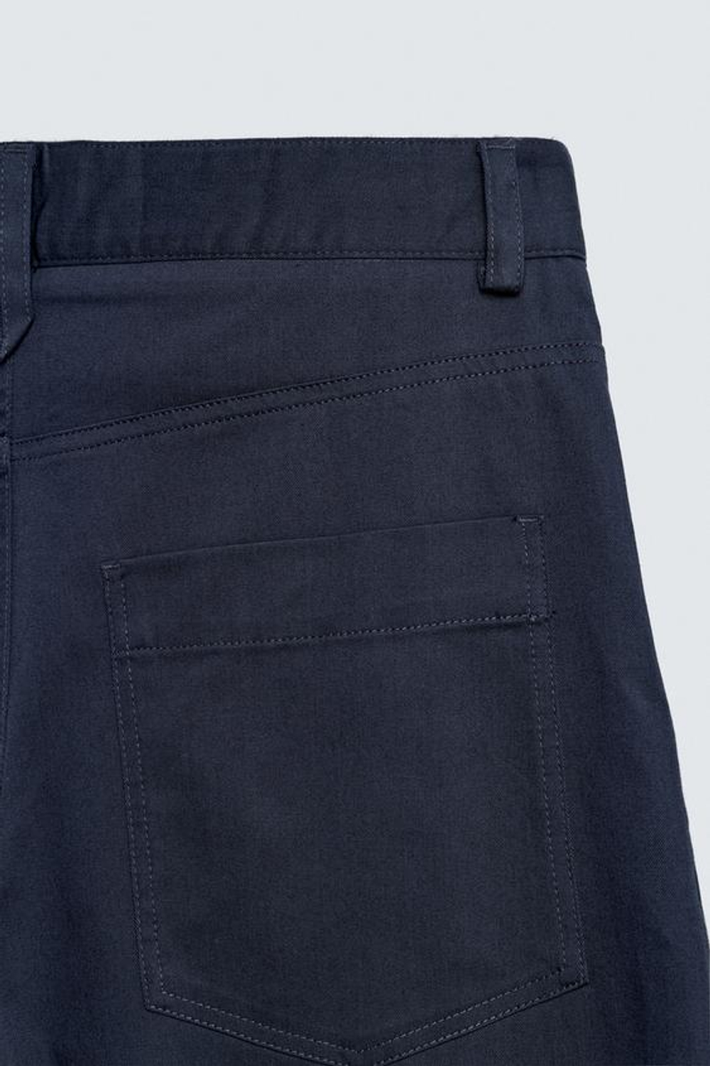 ZARA УКОРОЧЕННЫЕ БРЮКИ WIDE FIT, МОРСКОЙ СИНИЙ