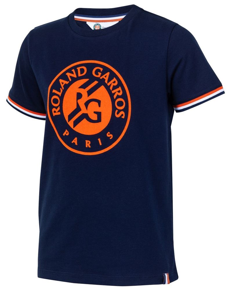 Футболка для мальчика теннисная Roland Garros Tee Shirt Big Logo K - marine