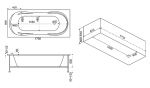 Ванна акриловая BAS Ахин 170x80