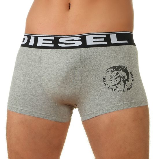 Мужские трусы боксеры серые с черной резинкой Diesel