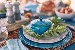 Le Creuset - Мини-кокотница глубиной 10 см, бирюзовый цвет. / артикул   71901-10642   / GTIN 843251115266